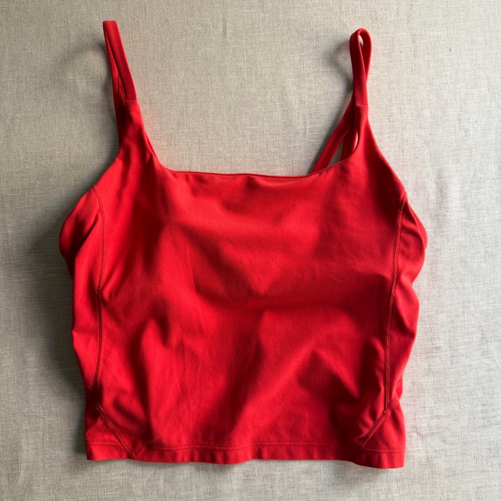 Lululemon Align Tank Top Square Neck Red Nulu Athleisure Size 10